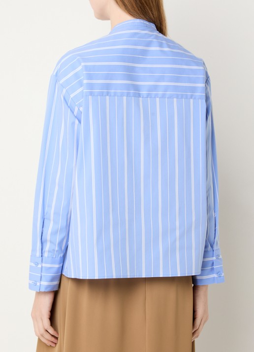 Co'Couture Shira tuniek met streepprint en sjaalkraag - achterkant blauw
