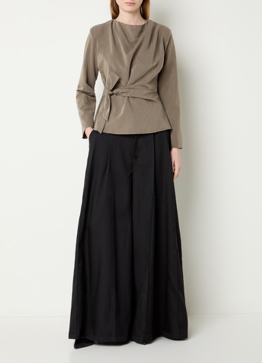 Co'Couture Tenga tuniek met strikceintuur - voorkant 3 lichtbruin