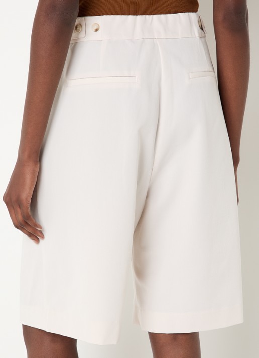 Co'Couture TengaCC high waist loose fit korte pantalon met steekzakken - achterkant 4 ivoor