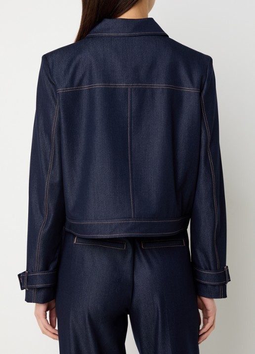 Co'Couture Terry jack van chambray met schoudervulling - achterkant 3 indigo