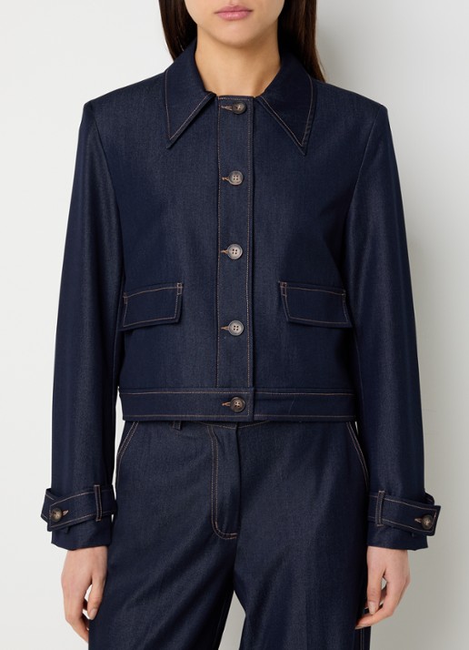 Co'Couture Terry jack van chambray met schoudervulling