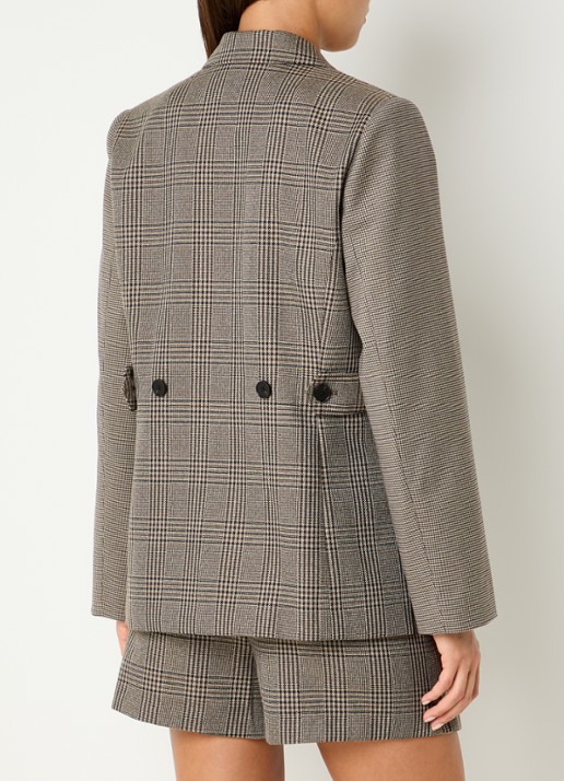 Co'Couture VeyaCC blazer met ruitdessin - achterkant bruin