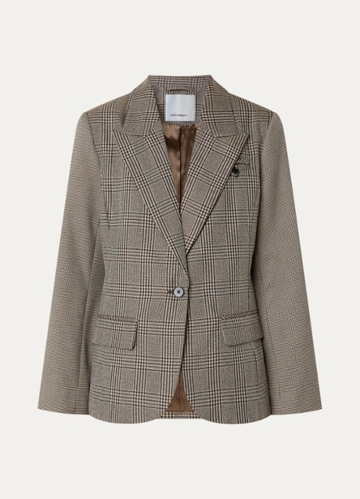 Co'Couture VeyaCC blazer met ruitdessin - voorkant 3 bruin