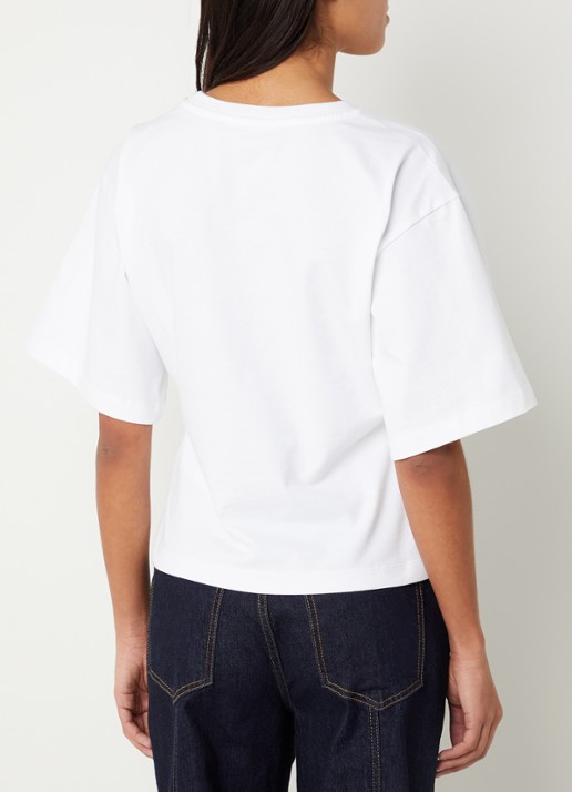 Co'Couture Zenga T-shirt met flock logoprint - achterkant wit
