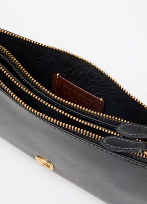 Coach Audrey crossbodytas van kalfsleer met afneembare schouderriem  - detail 4 zwart