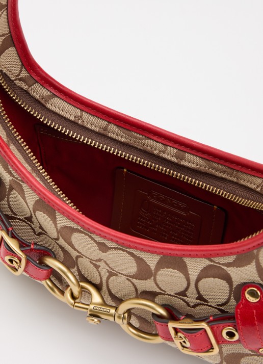 Coach Belted Ergo 26 schoudertas met leren details en logoprint - detail beige