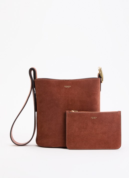 Coach Bleeker bucket 21 schoudertas van suéde me etui
