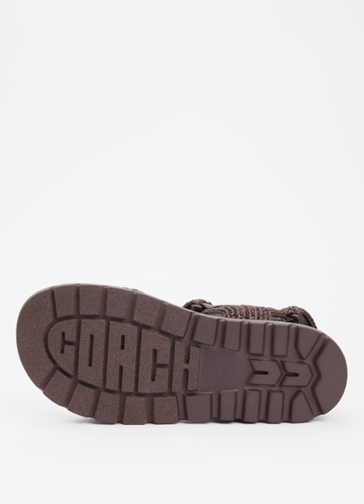Coach Brynn Raffia sandaal met logo - detail 4 bruin