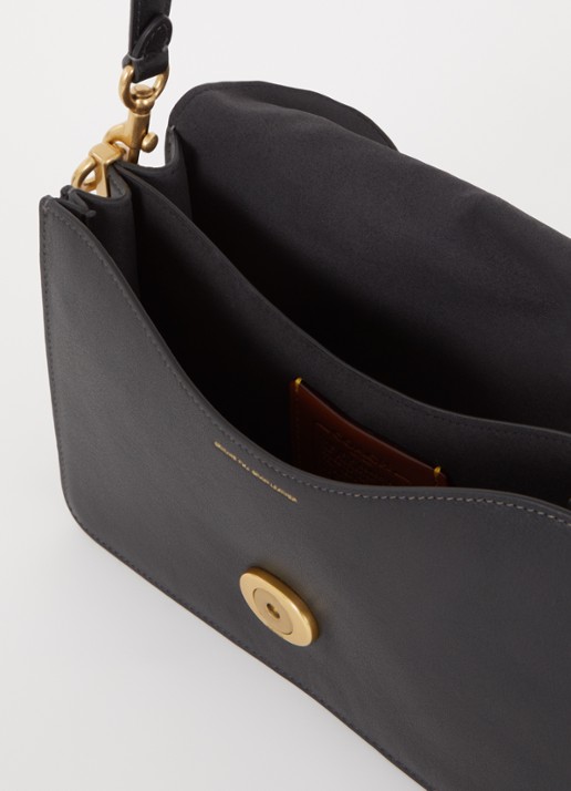Coach Chain Tabby schoudertas van leer met afneembare schouderriem - detail 2 zwart
