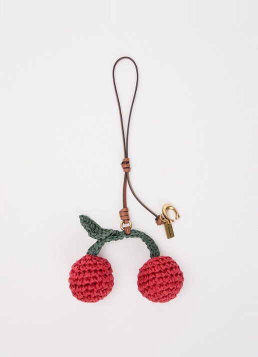 Coach Cherries tasbedel met leren detail - voorkant bruin