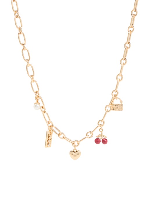 Coach Cherry Mix ketting met hanger - voorkant 3 goud