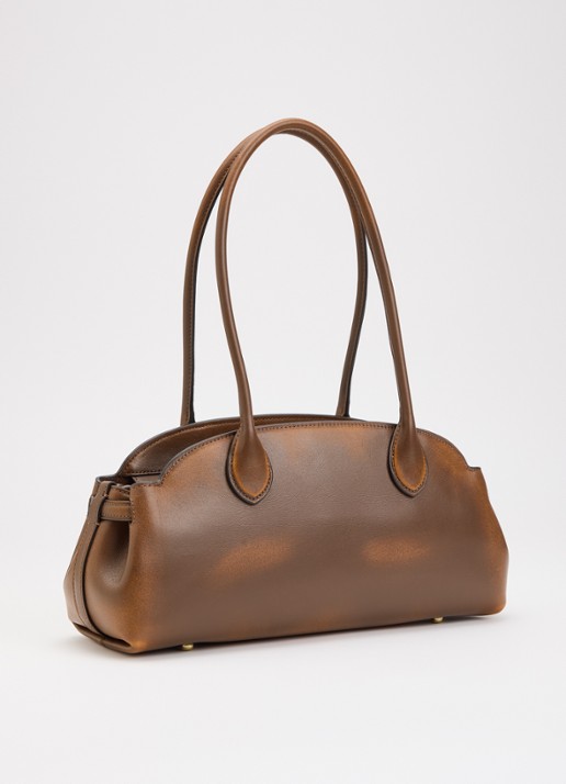Coach Empire 34 schoudertas van leer - achterkant 2 bruin