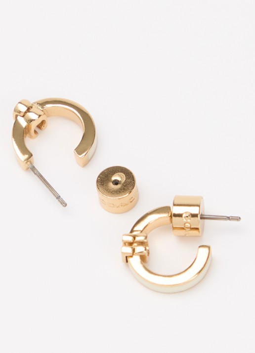 Coach Enamel C Huggie oorringen - detail goud