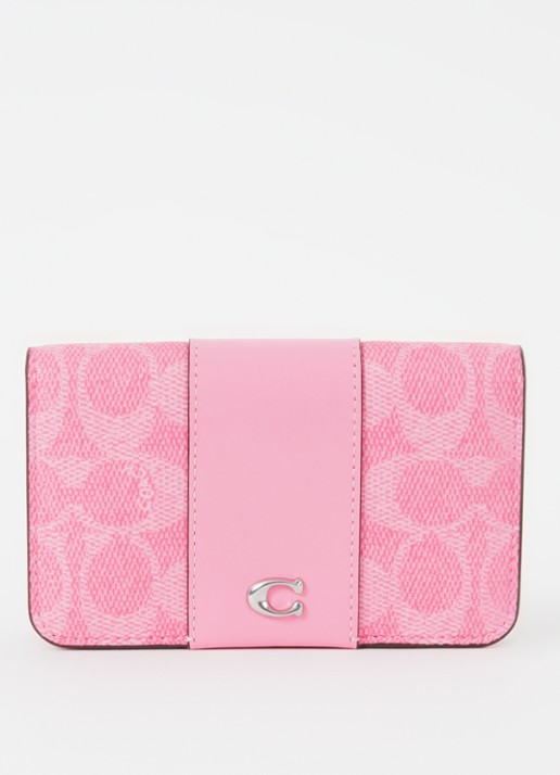 Coach Essential Slim portemonnee met logoprint - voorkant 2 roze