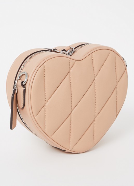 Coach Heart crossbodytas van quilted leer - achterkant zalmroze