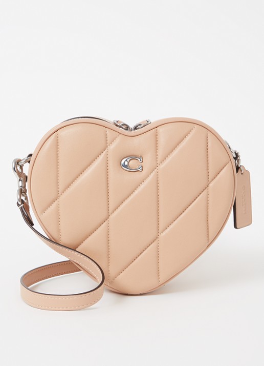 Coach Heart crossbodytas van quilted leer - voorkant 4 zalmroze