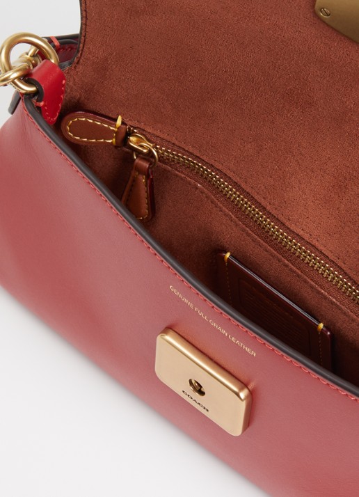 Coach Jet schoudertas van leer met afneembare schouderriem - detail 2 rood