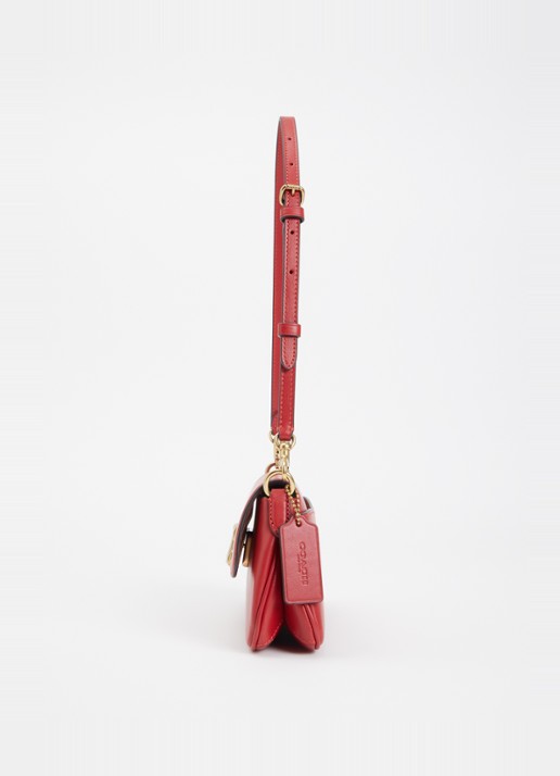 Coach Jet schoudertas van leer met afneembare schouderriem - detail 3 rood