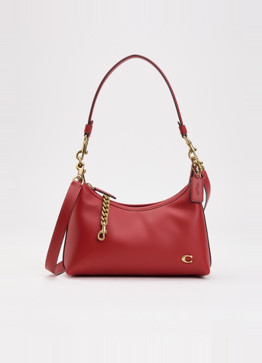 Coach Juliet 25 schoudertas van leer met logo  - voorkant 5 rood