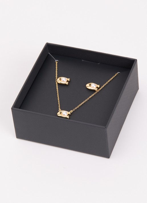 Coach Ketting en oorstekers in set van 2 - detail 3 goud