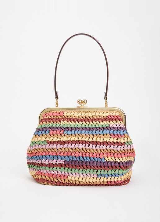 Coach Kisslock frame 27 schoudertas van stro