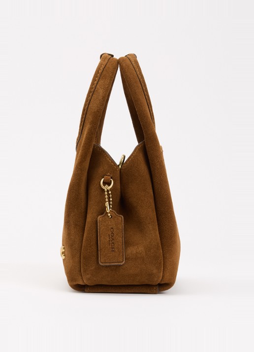 Coach Lana 19 handtas van suède met afneembare schouderriem - detail 2 bruin