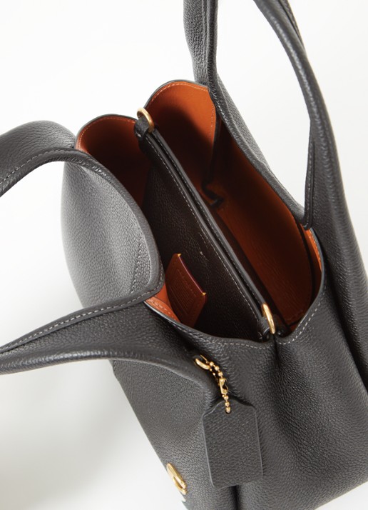 Coach Lana 23 handtas van leer met logo - detail 5 zwart