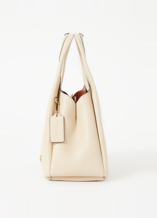 Coach Lana handtas van leer met logo - detail 5 creme