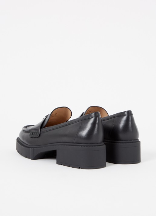 Coach Leah loafer van leer met logo - achterkant 2 zwart