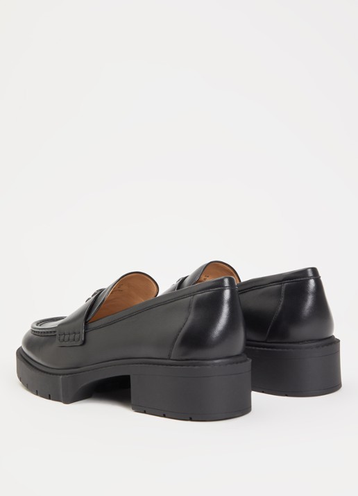 Coach Leah loafer van leer met logo - achterkant 5 zwart