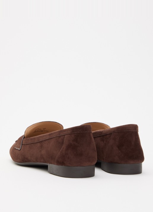 Coach Loafer van suède - achterkant chocoladebruin