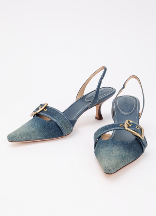 Coach Margot Loved slingback van denim met gespdetail  - detail 2 indigo