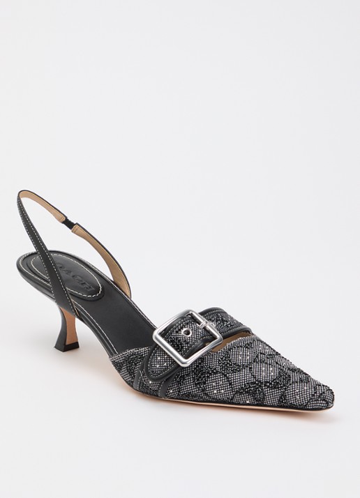 Coach Margot slingback van leer met logoprint en strass