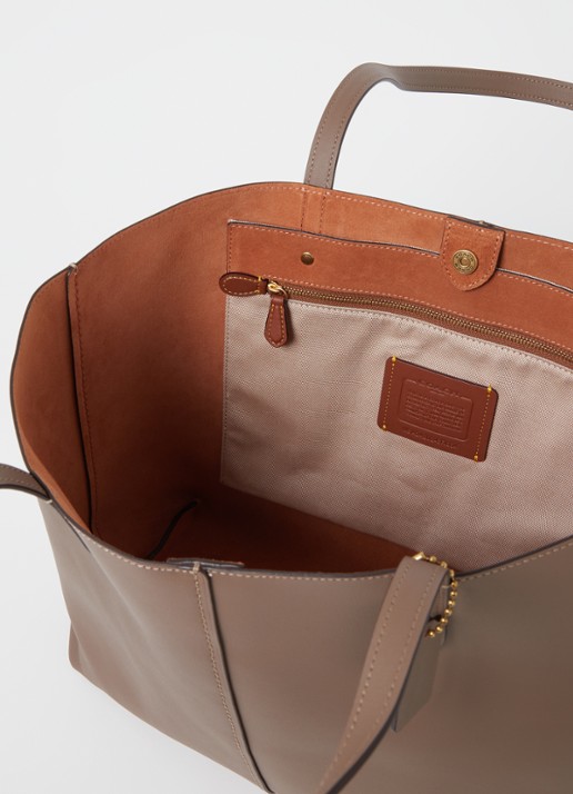 Coach North shopper van leer - detail 4 bruin
