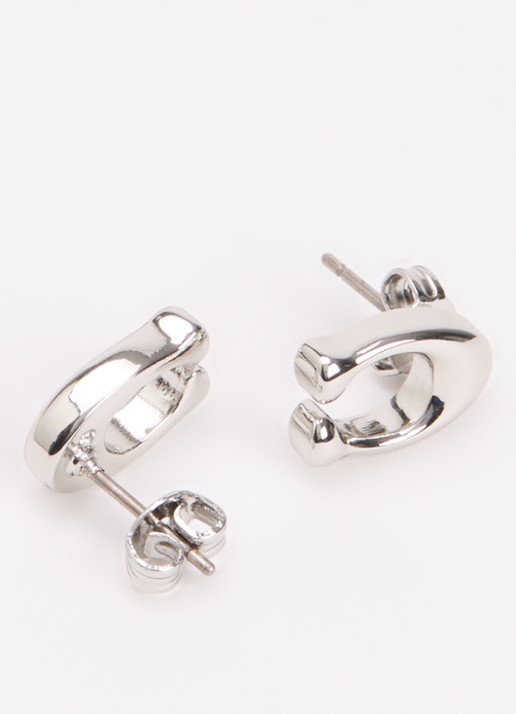 Coach Oorstekers met logo - detail 3 zilver