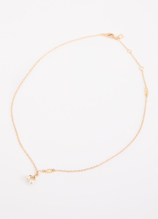 Coach Pearl Cherry ketting met hanger - detail goud