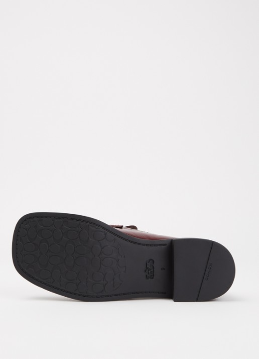 Coach Penny loafer van lakleer met structuur - detail 4 bordeauxrood