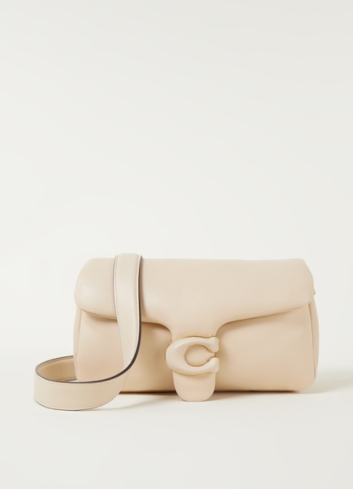 Coach Pillow Tabby 26 gewatteerde schoudertas van leer - voorkant 2 creme