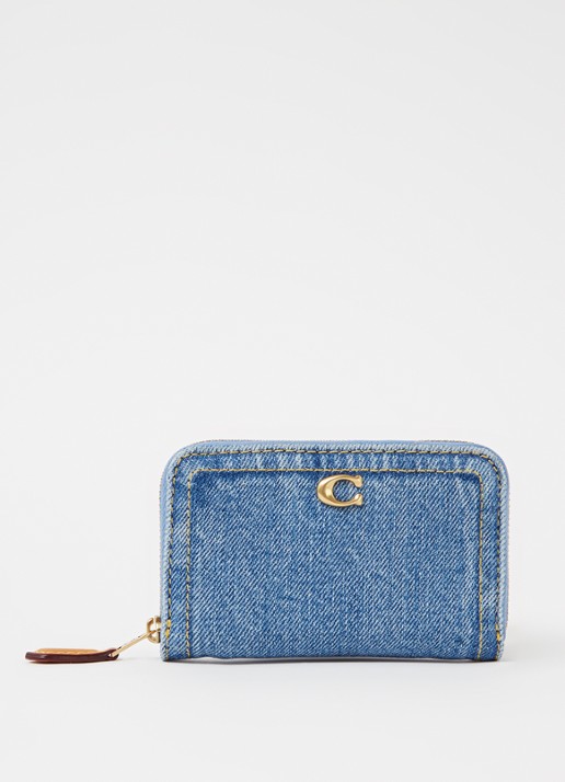 Coach Portemonnee van denim - voorkant indigo