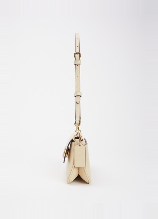 Coach Refined schoudertas van leer met afneembare schouderriem - detail 2 geel