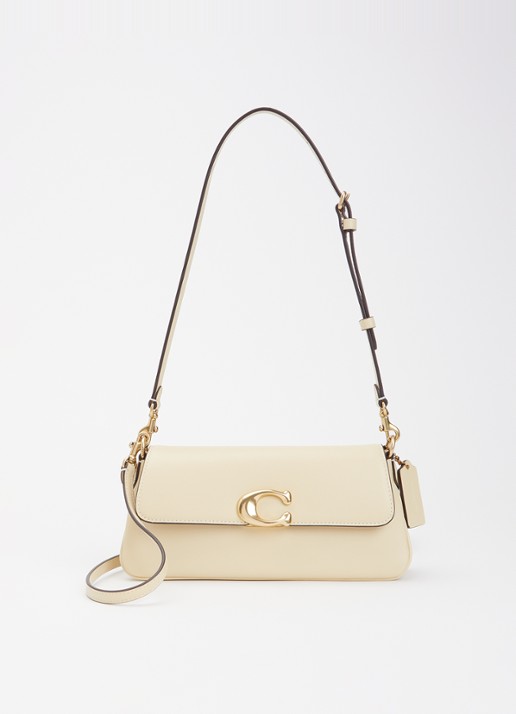 Coach Refined schoudertas van leer met afneembare schouderriem - voorkant 4 geel