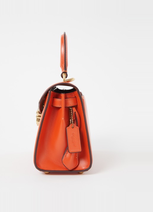 Coach Sammy handtas van kalfsleer - detail 3 oranjerood