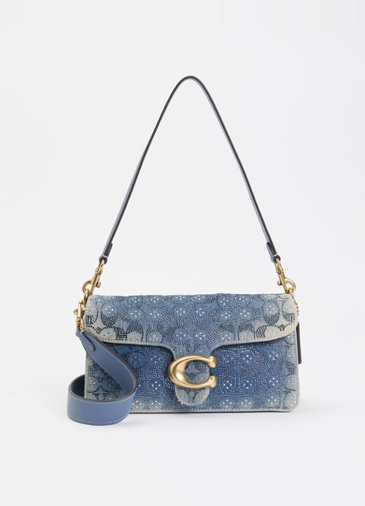 Coach Soft Tabby 26 schoudertas van denim met strass
