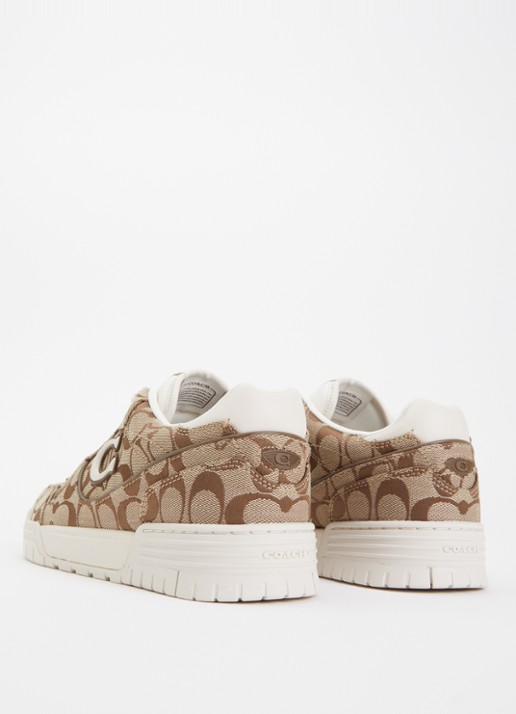 Coach SoHo sneaker met logoprint en details van satijn - achterkant 5 gebroken wit