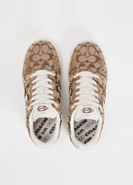 Coach SoHo sneaker met logoprint en details van satijn - detail 3 gebroken wit