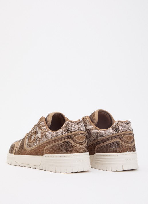 Coach Soho sneaker met logoprint en strass - achterkant 5 lichtbruin