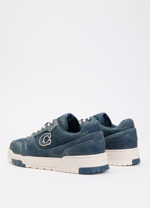 Coach Soho sneaker van denim met logo - achterkant 4 indigo
