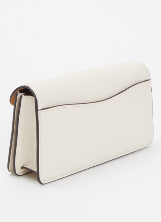 Coach Tabby 19 clutch van leer met afneembare schouderriem - achterkant gebroken wit