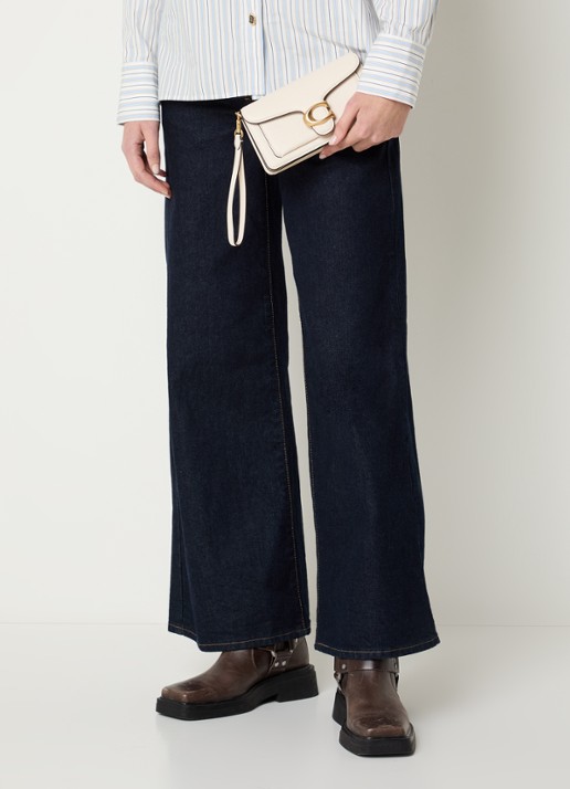 Coach Tabby 19 clutch van leer met afneembare schouderriem - voorkant 7 gebroken wit