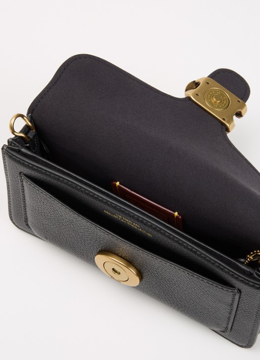 Coach Tabby 19 crossbody tas van leer met afneembare schouderriem - detail 5 zwart